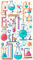 Fototapeta na wymiar Science information card. laboratory template, Chemistry infographic.