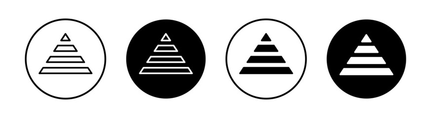 Hierarchy pyramid flat line icon set. Hierarchy pyramid Thin line illustration vector
