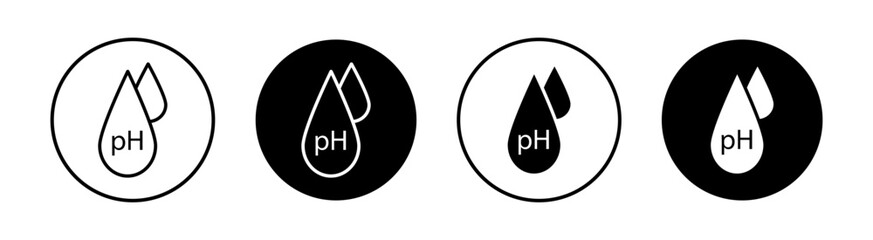 PH value flat line icon set. PH value Thin line illustration vector - obrazy, fototapety, plakaty