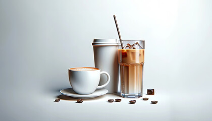 Modern Coffee Duo: Elegance in Hot and Cold Brews