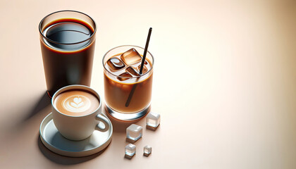 Modern Coffee Duo: Elegance in Hot and Cold Brews