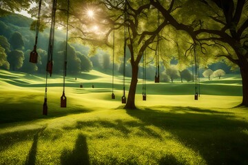 Obraz premium Swings in the garden