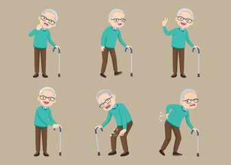 Elderly people old men characters 007