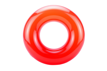 Colorful swim inflatable ring or rubber ring isolated on background, summer vacation concept,  swim tube for pool.