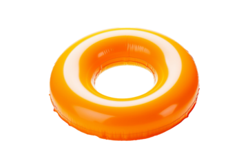 Colorful swim inflatable ring or rubber ring isolated on background, summer vacation concept,  swim tube for pool.