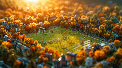 A football field comes to life in vivid detail capturing the energy and passion of the game