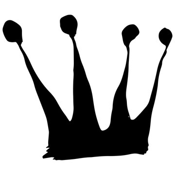 Hand down king or queen crown sketch, fellow crowned tiara, beautiful diadem and luxurious decals vector illustration