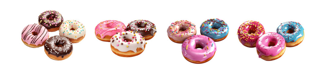 3d render cartoon style donuts A 3d render telephone A 3d render scooter on transparent png background