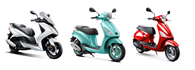 A 3d render scooter on transparent png background