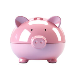 3d cartoon illustration piggy bank on transparent png background