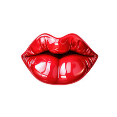 3d Render cartoon lips on transparent png background