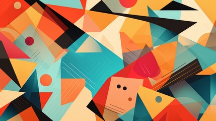 Vibrant abstract geometric shapes pattern: dynamic designs for modern art & graphic projects 