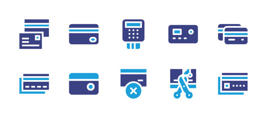 Credit card icon set. Duotone color. Vector illustration. Containing credit card, error.