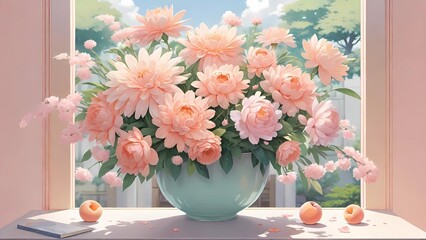 a collection of floral arrangements and illustrations featuring soft, pastel-colored flowers, each composition exuding a tranquil and soothing atmosphere. These visuals celebrate the delicate beauty o