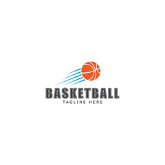 Vector logo basketball white background