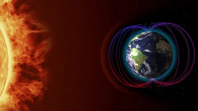 Earth's Magnetic Field Interaction. Map source from NASA Earth Observations (NEO)