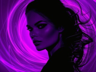 Purple Swirl Girl Portrait