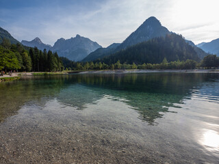 Lake Jasna in Alps, Slovenia