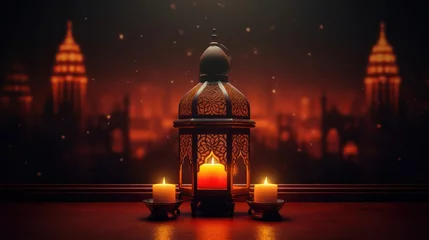 Zelfklevend Fotobehang burning lanterns © Ghulam Nabi