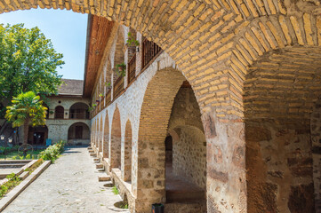 An ancient caravanserai in the city of Sheki in western Azerbaijan
