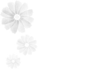水彩のモノクロの花の背景イラスト