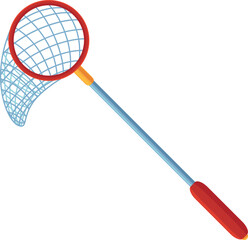 Insect catching butterfly net with handle stick accessory with grid for fly bug vector flat