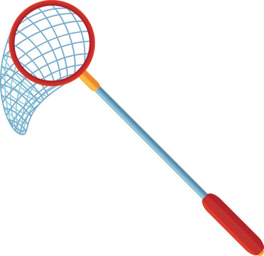 Insect catching butterfly net with handle stick accessory with grid for fly bug vector flat