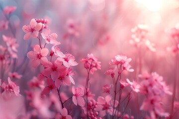 Fototapeta premium Beautiful cherry blossom sakura in spring season with soft focus background