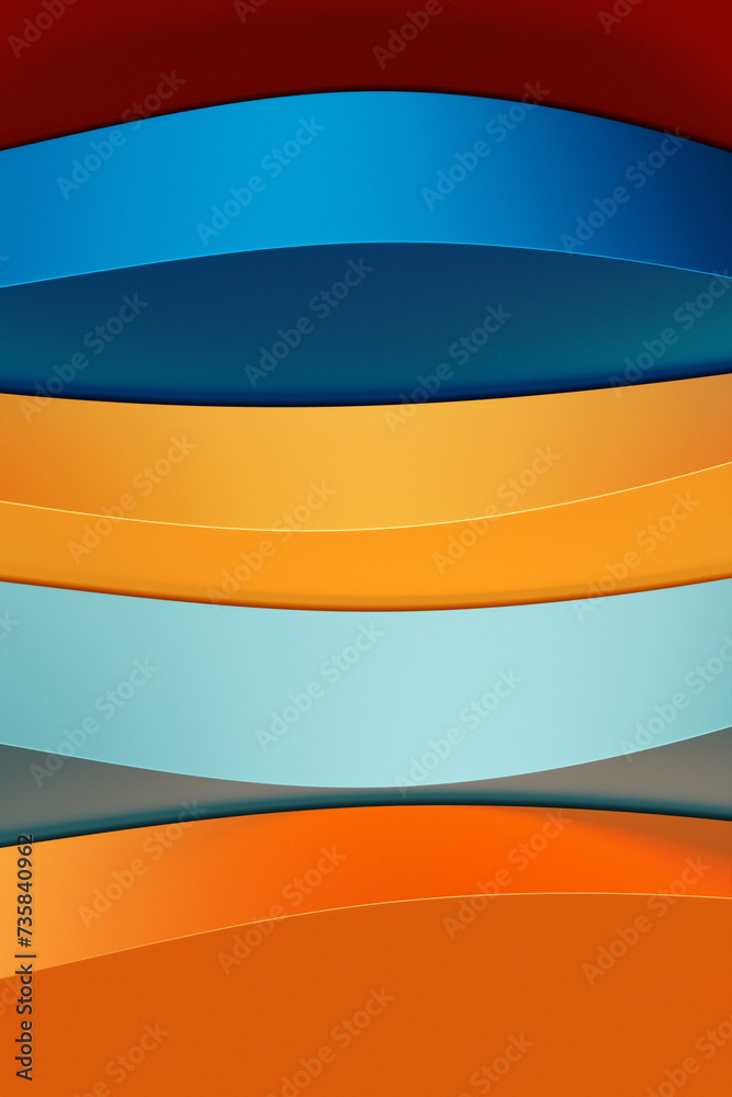 Poster 3d illustration of a classic colorful abstract gradient background with lines. print from the waves.