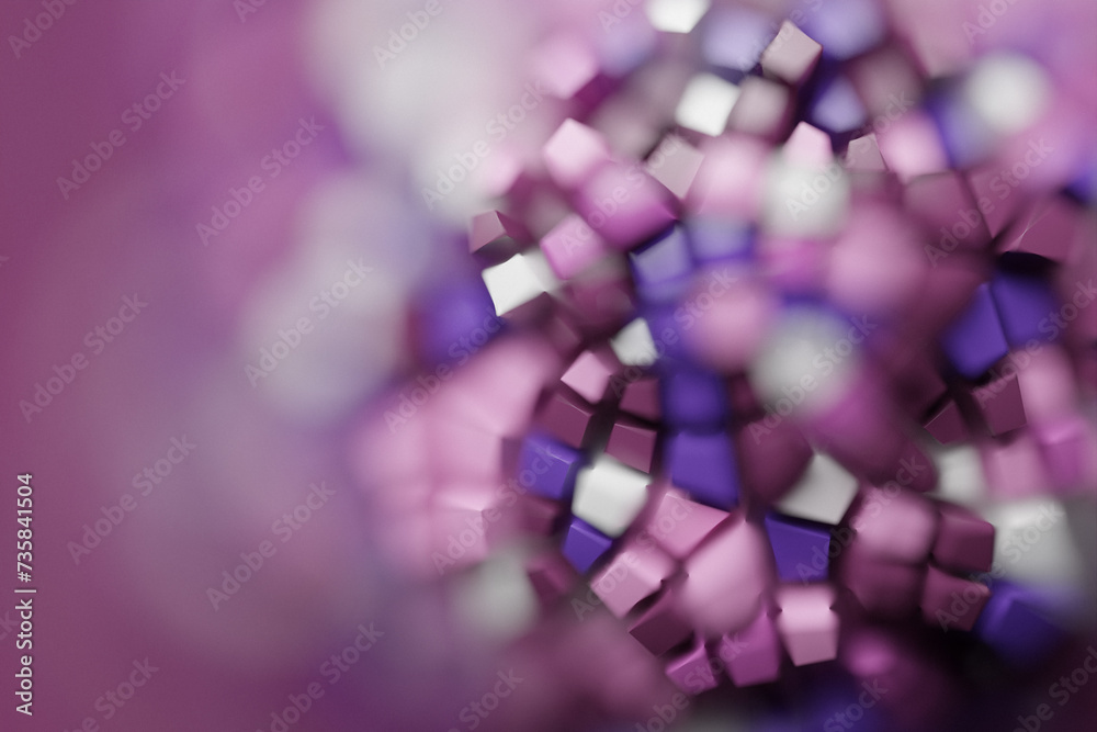 Fototapete 3d rendering. colorful pattern of cubes of different shapes. minimalistic pattern of simple shapes. 