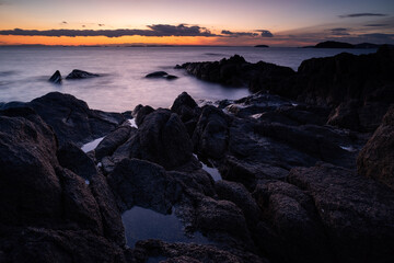 Fototapeta na wymiar 日没後の美しい海