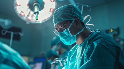 Portrait of a surgeon doing a operation at hospital