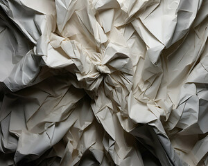 Crumpled white paper as a background. Close.up.