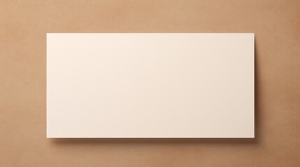 Minimalist blank paper card mockup on warm neutral beige background