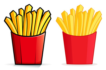 french fries box on white background - 735844713