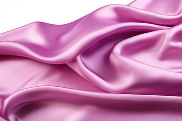 Piece of satin fabric isolated on white background Generative Ai