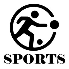 Sports Logo vector art illustration, clipart, black color silhouette, white background