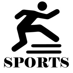 Sports Logo vector art illustration, clipart, black color silhouette, white background