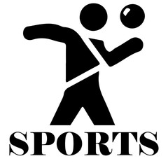 Sports Logo vector art illustration, clipart, black color silhouette, white background