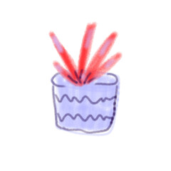 Red succulent watercolor leaf pastel 