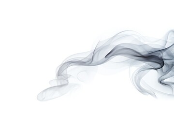 Gray smoke element isolated on white background Generative Ai