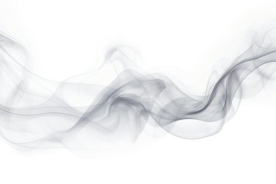 Gray smoke element isolated on white background Generative Ai