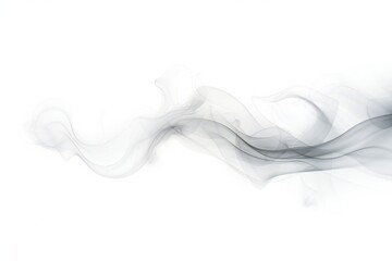 Gray smoke element isolated on white background Generative Ai