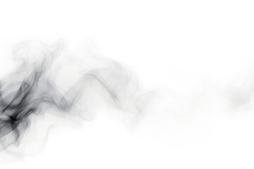 Gray smoke element isolated on white background Generative Ai