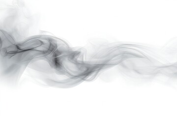 Gray smoke element isolated on white background Generative Ai