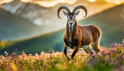 Fotobehang Beautiful roe deer (Capreolus capreolus) in the mountains © Semih Photo