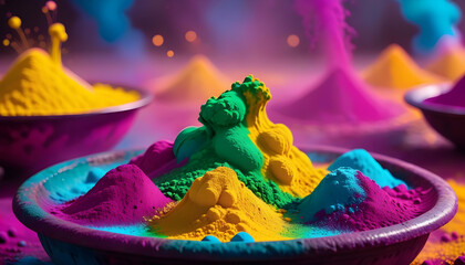 Mesmerizing holi colors creating a vibrant atmosphere