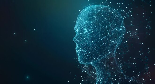 Digital human profile, the concept of artificial intelligence and technology.