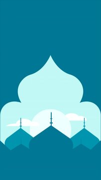 Eid Al Fitr Mosque Flat Style Motion Graphic