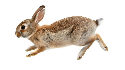 running rabbit isolated on transparent background - obrazy, fototapety, plakaty